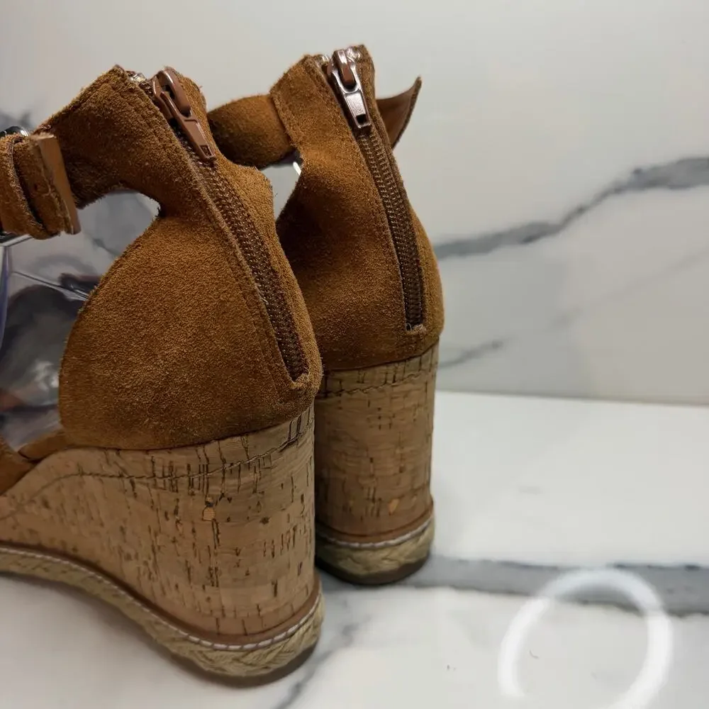 Dolce Vita Women's Brown Suede Otto Sandals Sz 10 Platform Wedge Festival Boho